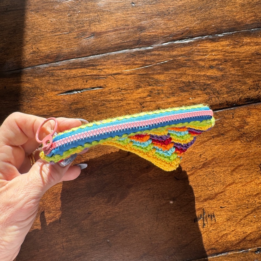 Colorful Crochet Zipper Pouch - Picture 3 of 6